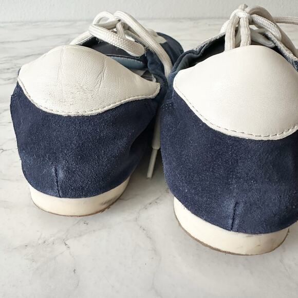 Tory Burch Navy Suede & Leather White Laces Low Top Sneaker Women’s Size 9 - Picture 11 of 12